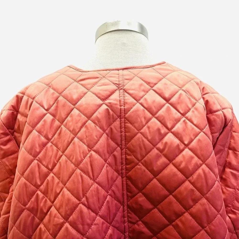 NWT CROFT & BARROW Women Button Down Quilted Orange Jacket Lightweight 2X - Picture 9 of 15